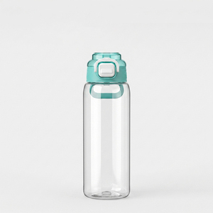 Bouteille d'eau en plastique à ouverture rapide avec paille, gourde de sport transparente avec poignée, sans BPA, pour l'extérieur - Product Image 4
