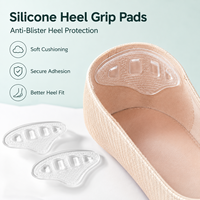 Coussinets de talon en silicone en forme d'éventail, 4 coussinets rectangulaires anti-ampoules, ajustement amélioré, 3 couleurs pour talons, chaussures plates, mocassins, baskets, OEM