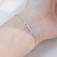 RUYI Dainty Chaîne en or 18 carats Bracelets en diamant cultivés en laboratoire pour femmes Dames Trendy Bracelet en diamant en or véritable Bijoux