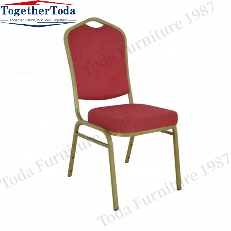 cheap price Aluminum stacking metal gold wedding restaurant banquet hotel hall chair commercial furniture