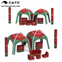 Tente de fête de Noël gonflable certifiée CATC CE, imperméable, durable, résistante aux intempéries, au soleil et au vent, avec ensemble canapé/table