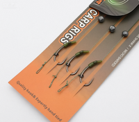 Dongborui Ouyu – Monture de pêche à la carpe prête à l'emploi avec plomb de maintien, ligne PE enduite de caoutchouc et hameçon ultra-affûté CR046