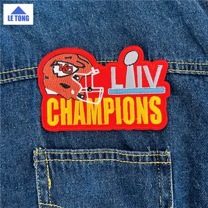 Sıcak satış Kansas City şampiyonlar demir çıkartmaları özel spor kulübü nakış logosu giyim için yama üzerinde dikmek