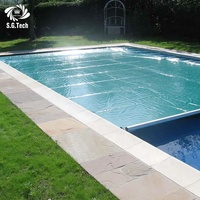 Couverture automatique de sécurité en PVC/PC imperméable pour piscine extérieure, kit complet d'accessoires avec glissières sous la piste