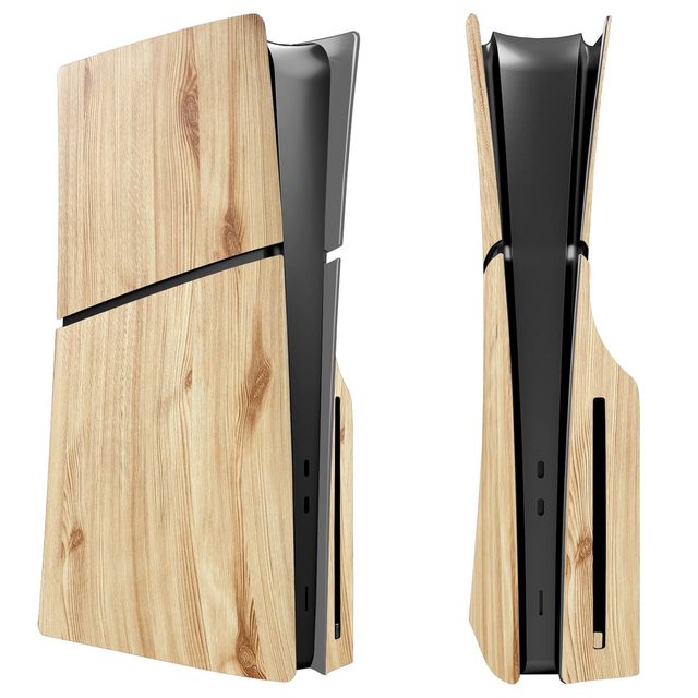 Wood Grain PS5 Slim Faceplate Protective Shell Case Console Replacement Skin Cover Side Panel Housing for PS5 Slim Consoles