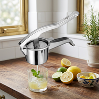 Presse-agrumes manuel en acier inoxydable argenté pour citrons et agrumes, écologique et personnalisable, pour fruits et légumes