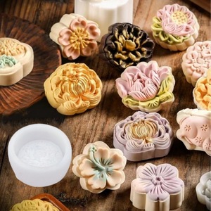 Flower Silicone Mooncake <b>Mold</b> Rose Peony Soap Ice Jelly <b>Molds</b> For DIY Cake Tools - Product Image 1