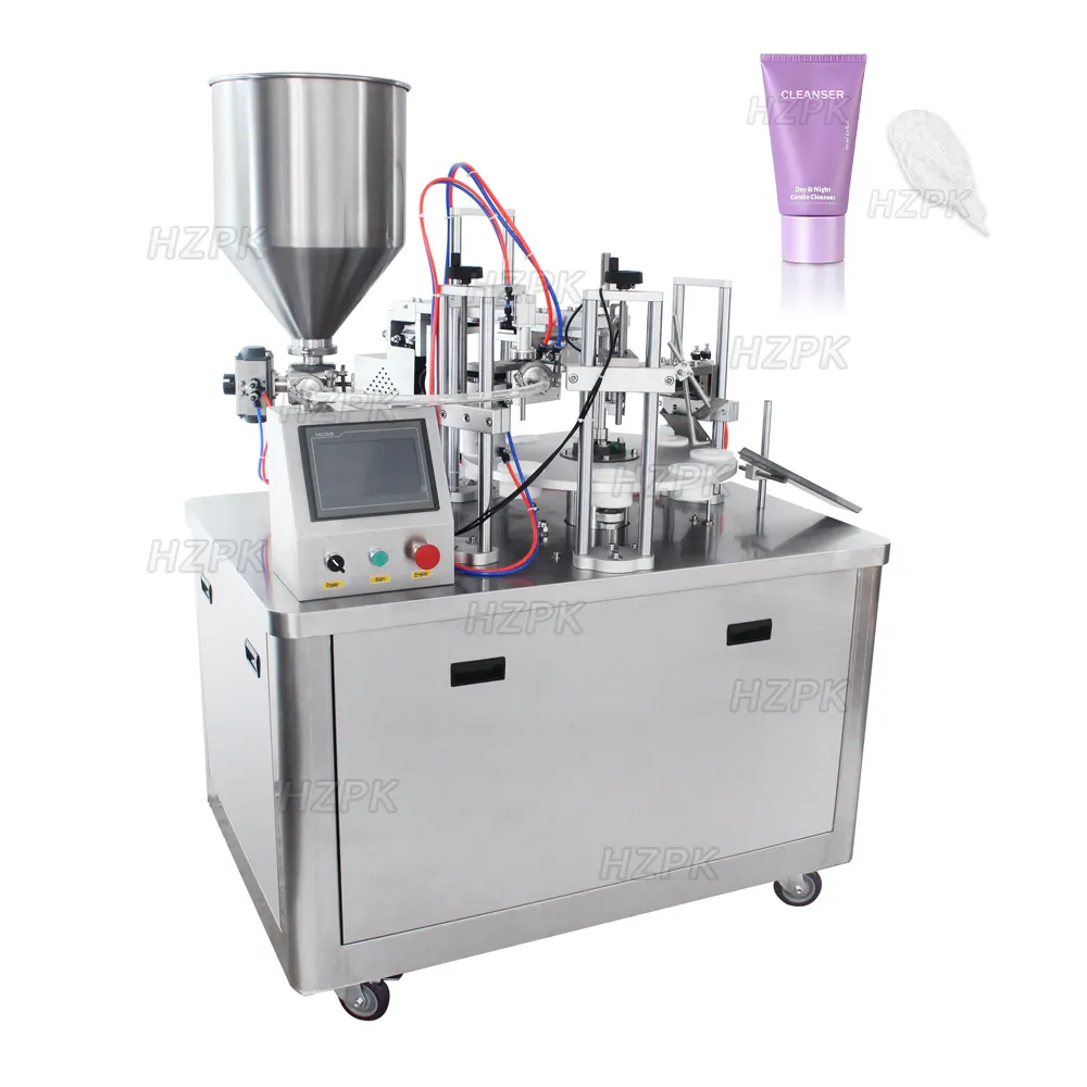 Máquina de enchimento e selagem semiautomática de tubo macio de plástico para loção ultrassônica HZPK para venda