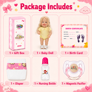 BAkwbwBY Muñeca <span class=keywords><strong>Reborn</strong></span> de Silicona Completa de 22 Pulgadas, Niña con Cabello Largo y Rizado, Mono Amarillo con Volantes, Muñeca Realista para Terapia y Colección de Muñecas - Product Image 5