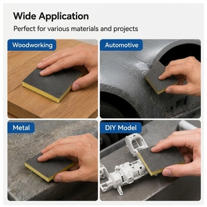 Fournisseur OEM de tampons à <span class=keywords><strong>poncer</strong></span> en éponge 120x100x12mm, éponge abrasive douce au toucher pour le polissage des surfaces courbes - Product Image 4