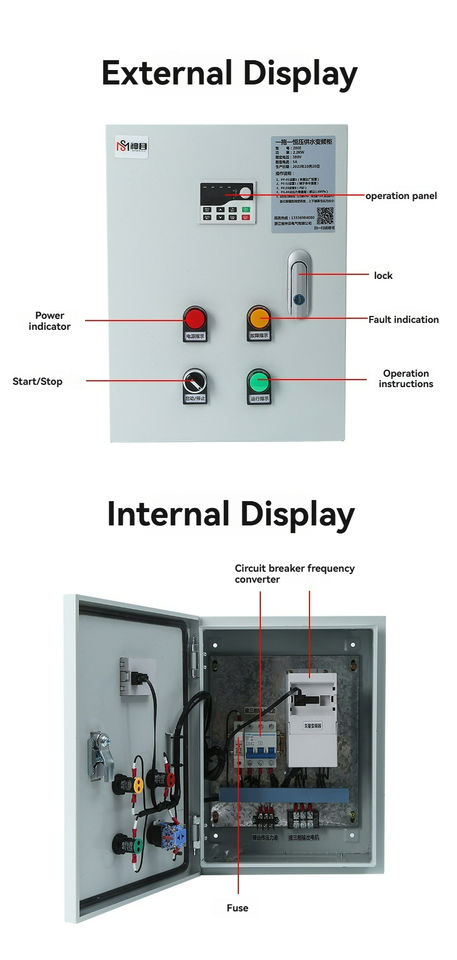 790 One Drag Inverter 1.5KW-22KW Variable Frequency VFD Single Phase Cabinet 220V/380V Constant Pressure Water Supply Motor