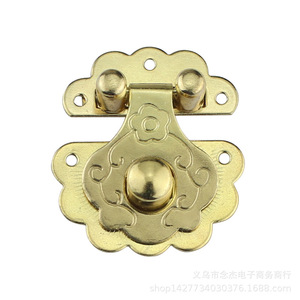 Boucle en métal style antique 36x40mm pour boîtes, fermeture à charnière durable avec motif floral, nouveau style chinois, pour emballage - Product Image 4