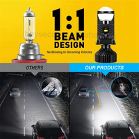 2 Piezas de Lámparas LED para Auto de 120W y 30000LM, Mini Lente H4 LED 9003 HIB2, Bombillas para Faros Delanteros de Coche y Motocicleta, Lente de Proyector Dual LED Automotriz de 12V