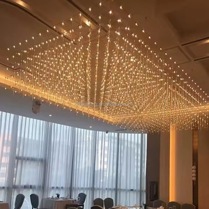 Phong cách hiện đại khu dân cư trang trí hội trường sảnh khách sạn LED thép không gỉ Cube Trần Đèn chùm chiếu sáng - Product Image 6
