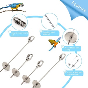 <strong>Bird</strong> <strong>Food</strong> Holder <strong>Bird</strong> Feeders Stainless Steel Parrot <strong>Fruit</strong> Vegetable Stick Holder Foraging Toy Chicken Treat Skewe - Product Image 1