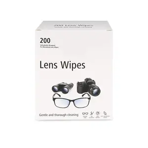 200 Count Pre-Moified Lens Reinigungs tücher Private Label Screen Lenses Wipes Reinigung