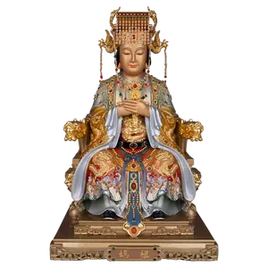 Statua di Meizhou Mazu rame mare dio imperatrice imperatrice del cielo dea del cielo statue taoiste cinesi