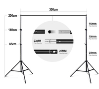 Kit de support de toile de fond photo 2x3M avec écran vert et toiles de fond rouge et bleu pour studio vidéo