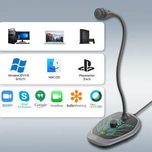 Microphone de jeu USB léger CMTECK G103P à condensateur, anti-bruit, pour <span class=keywords><strong>enregistrement</strong></span> sur ordinateur de bureau, <span class=keywords><strong>PC</strong></span>/ordinateur portable, <span class=keywords><strong>en</strong></span> <span class=keywords><strong>ligne</strong></span> - Product Image 4