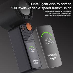 Ice-Cooling Handheld Mini Fan Ultra-clear LED Smart Screen 100-Level Infinite Variable Speed Rechargeable USB Foldable Portable - Product Image 4