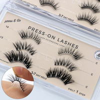 Nouvelles extensions de cils Patent Lazy Girl faites à la main, sans colle, vente en gros, longue durée, pré-collées, à poser, demi-cils