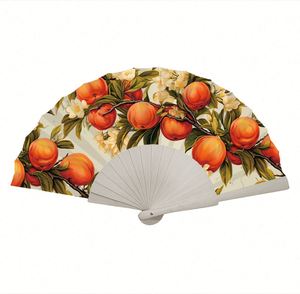 Abanico de mano chino de sándalo personalizado, tallado en madera, estilo arte popular, ideal para recuerdos de boda y promociones. - Product Image 4