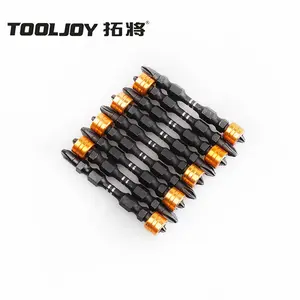 TOOLJOY tahan lama digunakan kepala ganda magnetik dengan kumparan sekrup Driver Bit 65MM Hex PH2 obeng Bit Set