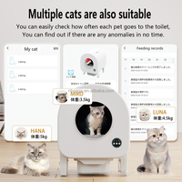 Litière pour chat en plastique intelligente automatique de grande capacité Contrôle des odeurs Caractéristiques faciles à nettoyer Accessoire pour boîte à litière pour chat à distance APP pour téléphone
