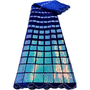 NI.AI última tela de encaje nigeriano <span class=keywords><strong>terciopelo</strong></span> Aso Ebi tela de encaje africano tela de lentejuelas de <span class=keywords><strong>terciopelo</strong></span> - Product Image 1
