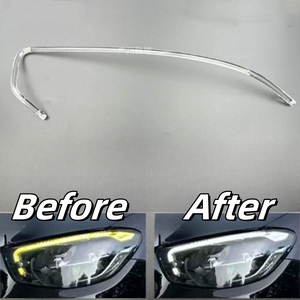 Barres lumineuses à LED pour feux de jour (DRL) pour Mercedes-Benz Classe E W213 E300 E350 2021-2023, version haute, avec circuit imprimé pour feux Angel Eyes - Product Image 1
