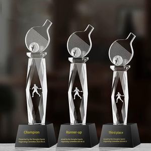 Trofeo de Cristal de <span class=keywords><strong>Ping</strong></span> <span class=keywords><strong>Pong</strong></span> Tallado Tridimensional de Diseño Nuevo de Fábrica para Competencia Deportiva - Product Image 1