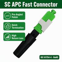 Conector Rápido de Fibra Óptica SC APC, Conector Óptico de Montaje en Campo