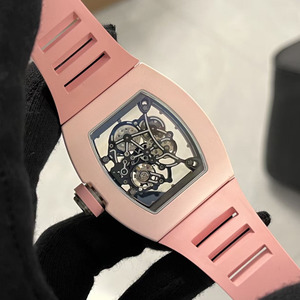 Reloj deportivo de lujo moderno de alta calidad, reloj mecánico automático 055 con reserva de energía de cerámica rosa - Product Image 5