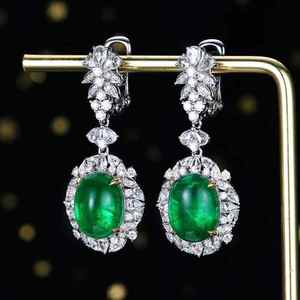 SGARIT เครื่องประดับสุดหรู 9.86 กะรัต มรกตธรรมชาติ ทอง 18K ใบรับรอง AIGS 36.5X15.5 มม. แอฟริกาใต้ ต่างหู งานแต่งงานและงานปาร์ตี้ - Product Image 2