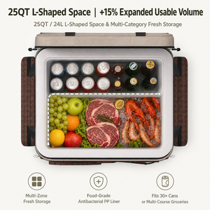 Sac à dos réfrigérant portable 25QT personnalisé avec compresseur -20°C, réfrigérateur de voiture 12V 24V pour camping et <span class=keywords><strong>voyage</strong></span> - Product Image 6
