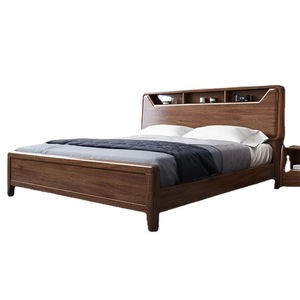 Dazhang Jiaju Walnut Solid Wood <b>Bed</b> 2M Storage Box Frame Modern Minimalist Bedroom Furniture - Product Image 5