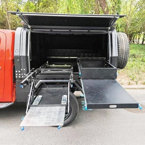 Tente de camping-car d'extérieur pour camping-car pop-up Boîte de rangement étanche en aluminium noir pour camionnette 2 personnes - Product Image 5