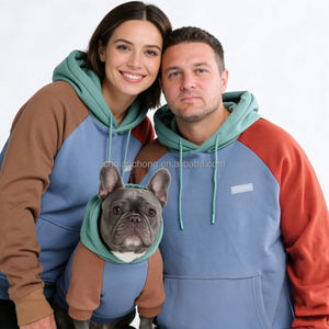 Ensemble Confortable Classique <span class=keywords><strong>en</strong></span> Coton Uni pour Propriétaire et Chien : Sweat à Capuche <span class=keywords><strong>Hiver</strong></span> Assorti pour Homme et Chien – Tenue Décontractée Parent-Enfant pour Animaux de Compagnie - Product Image 1