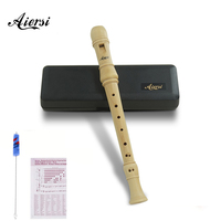 Aiersi Brand Solid Maple 3 Piece Soprano Recorder Flute German Style Wooden Flute