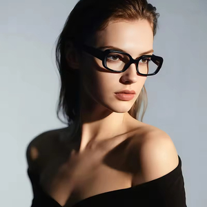 Kacamata Lbashades LS034 Fashion Luxury Square Frame Retro TR90 Wanita, Anti Cahaya Biru, Logo Custom, Gaya Sederhana - Product Image 3