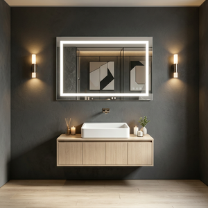 Hotel Illuminated LED <b>Mirror</b> Modern <b>Rectangle</b> <b>Wall</b> Mounted Defogging Touch Function Custom Decor <b>for</b> Bathroom Vanity - Product Image 3