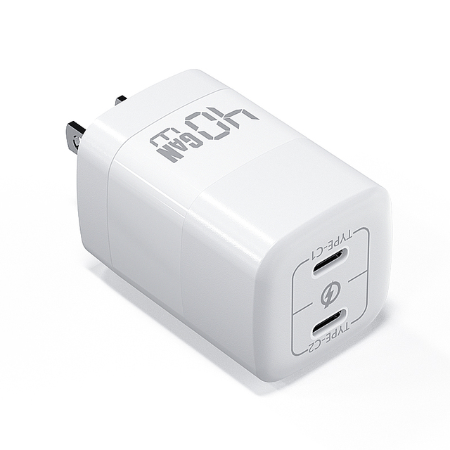 Dual Port 40W GaN Electric Wall Charger PD3.0 Foldable USB C Fast Charger for iPhone 13 14 with US EU UK Plug Compatibility