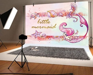 7x5ft Sotto Il Mare Little Mermaid Festa di Compleanno Sfondo Per Le Ragazze Fotografia di Sfondo - Product Image 4