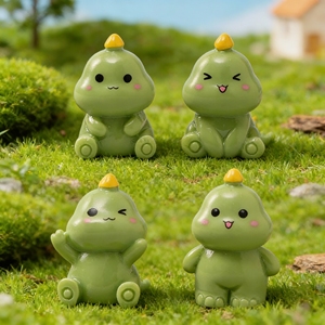 Figurines en résine créatives 3D, mascotte mignonne, dragon vert en résine de croissance ancienne, figurines en résine douces et élégantes, décoration de bureau, kits DIY - Product Image 5