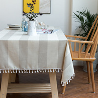 Nappe rectangulaire DUOLAI rayée vert clair et blanc, lavable, en tissu jacquard, pour pique-nique en extérieur avec serviettes