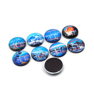 Wholesale High Quality Rectangular Round Square Shape Glass Crystal Iceland UK Germany Berlin Customized Fridge <strong>Magnet</strong> - Product Image 3