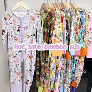 Ropa al por mayor: Pijamas de bambú con estampado personalizado, pelele orgánico de bambú con doble cremallera para bebés, pelele con cremallera de bambú para niños pequeños. - Product Image 4