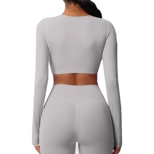 Débardeurs de compression pour femmes de haute qualité personnalisés Respirants Manches longues courtes Séchage rapide Léger Haut de yoga - Product Image 4