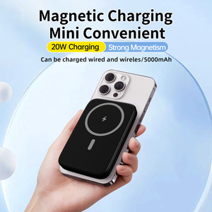 พาวเวอร์แบงค์แม่เหล็กไร้สายพร้อมแบตเตอรี่ลิเธียมโพลิเมอร์ 5000mAh ใช้ได้กับ <span class=keywords><strong>iPhone</strong></span> 16 <span class=keywords><strong>Pro</strong></span> <span class=keywords><strong>Max</strong></span> 15 <span class=keywords><strong>14</strong></span> 13 12 - Product Image 2