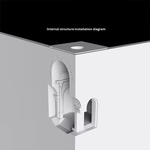 Mesa Esquinera Contemporánea Estilo Floreciano con Lámpara Creativa Integrada en Yeso para Sala de Estar - Product Image 6